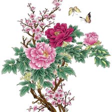 Схема вышивки «Mẫu đơn»