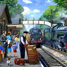 Схема вышивки «Поезда»