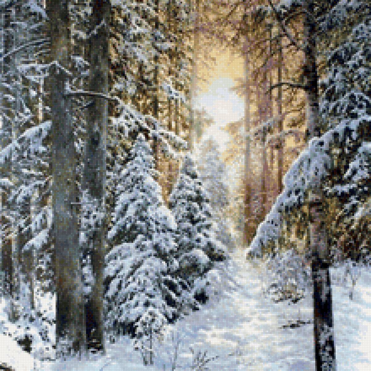 Художник Сычев Алексей Владимирович зима - подушка, зима, картина - предпросмотр