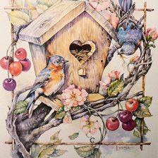 Схема вышивки «птицы»