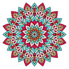 Схема вышивки «Мандала индийская с цветком»