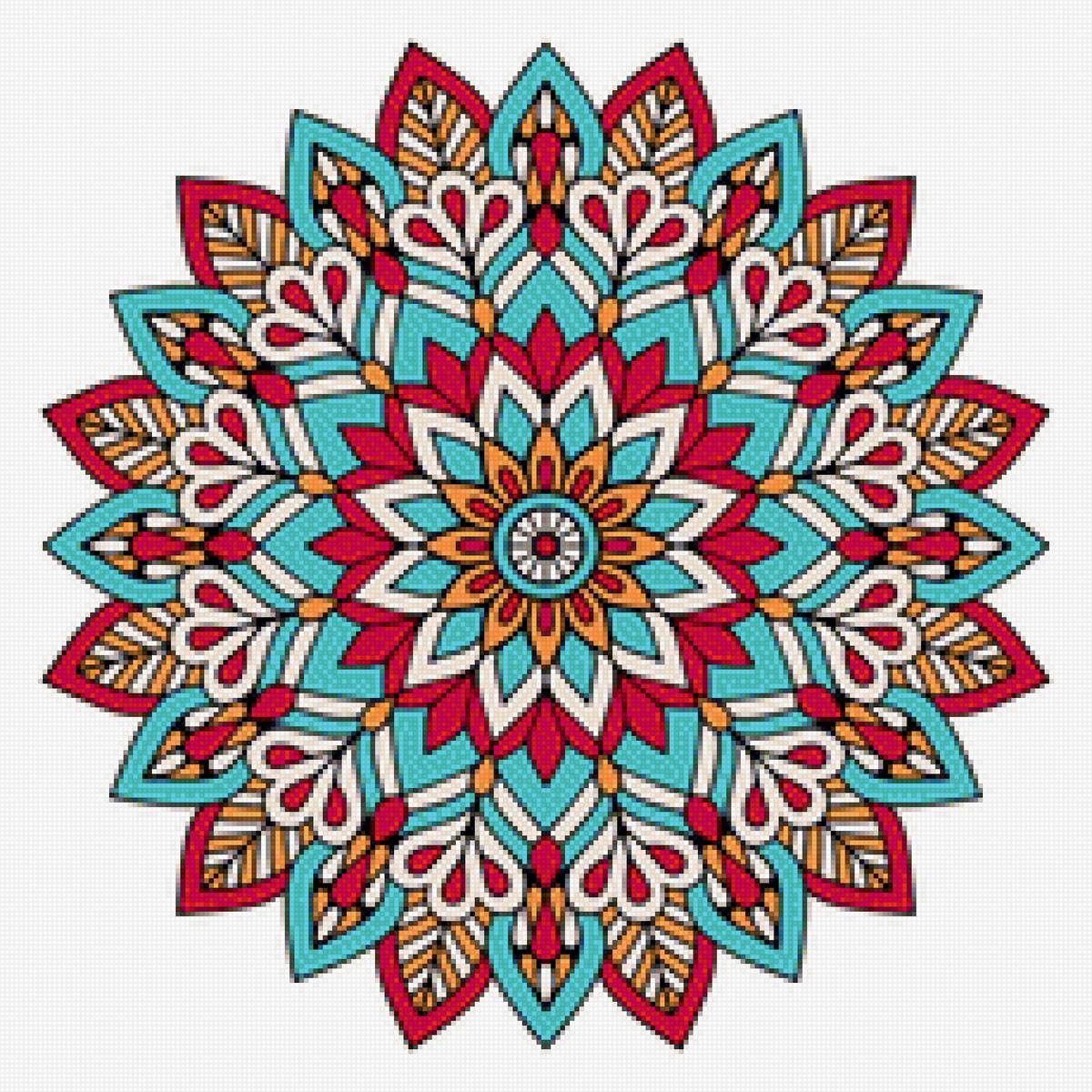 Мандала индийская с цветком - цветок, подушка, мандала - предпросмотр