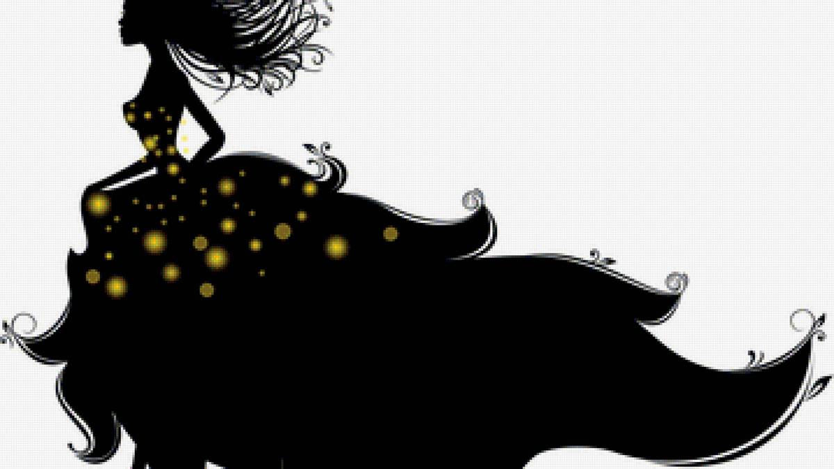 Силуэт девушки - девушка, монохром, силуэт девушки - предпросмотр