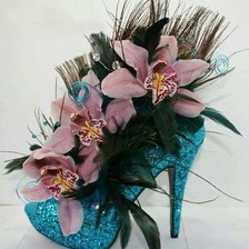 Схема вышивки «Zapatilla con flores»