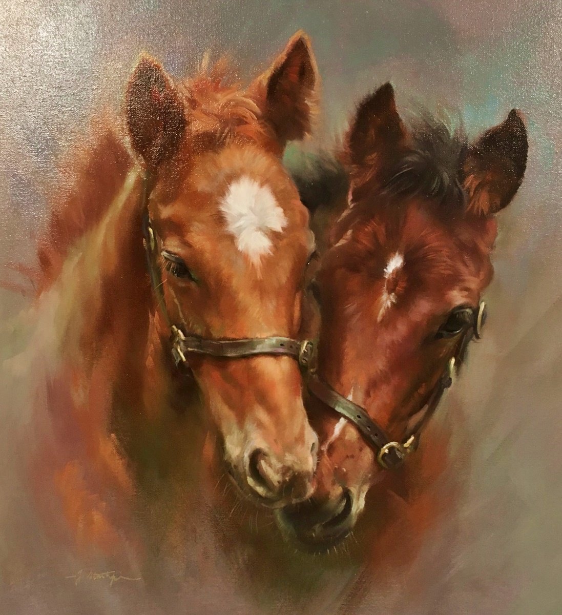 Cavalos. - animais. pintura. - оригинал