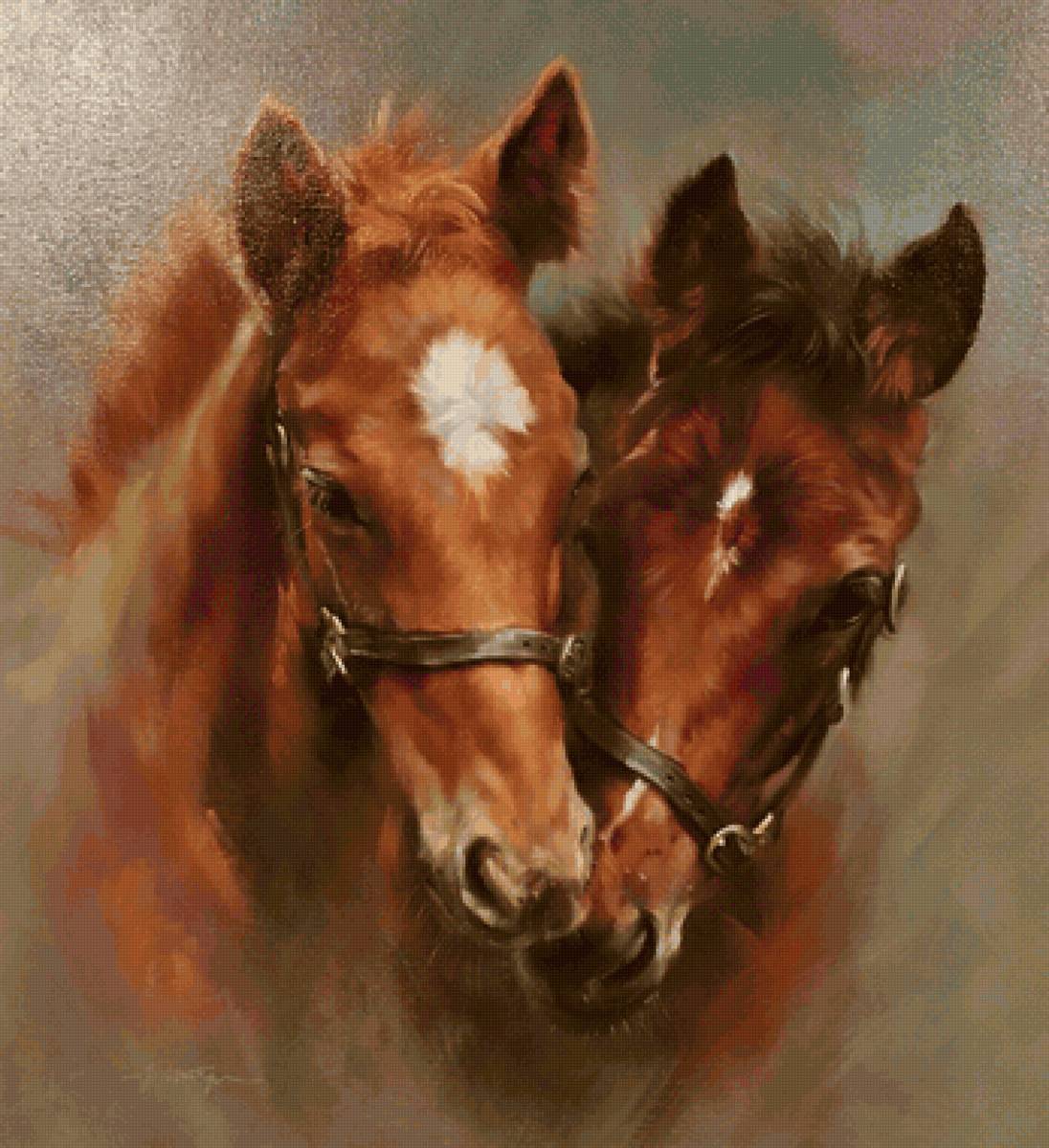 Cavalos. - animais. pintura. - предпросмотр