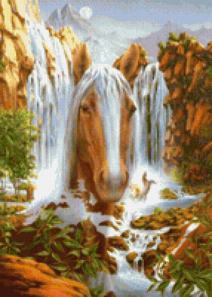 Водопад - миф, лошади - предпросмотр