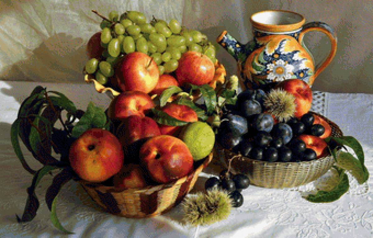 Натюрморт с фруктами - для кухни, натюрморт, фрукты - предпросмотр