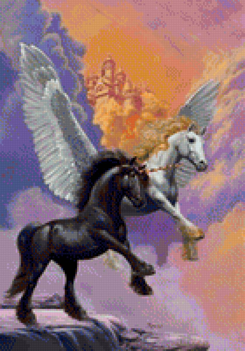 Пегас и единорог - лошади, миф - предпросмотр