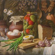 Схема вышивки «Натюрморт с хлебом 2»