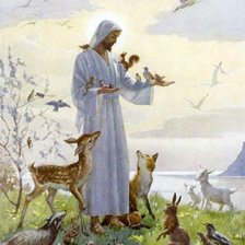 Оригинал схемы вышивки «Иисус Христос с животными, с птицами.» (№2389676)