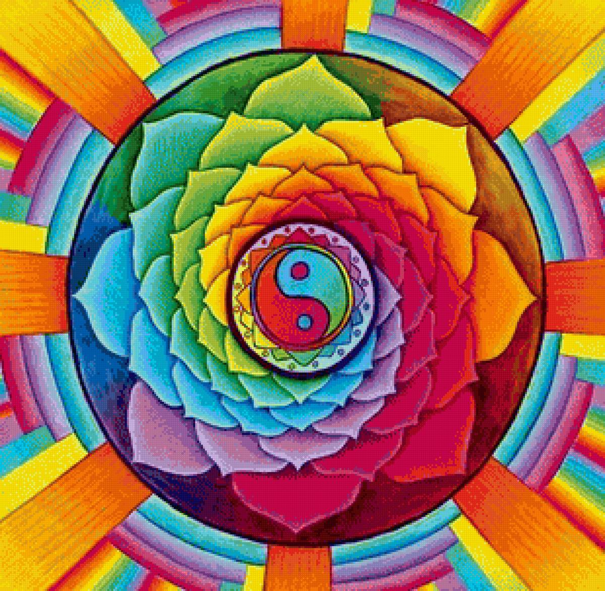 Радужная мандала - радуга, рисунок, мандала - предпросмотр