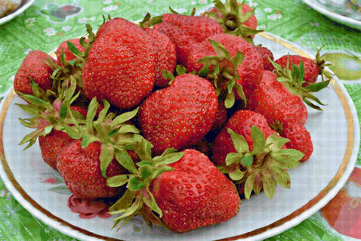 Prato com morangos. - frutas. - предпросмотр