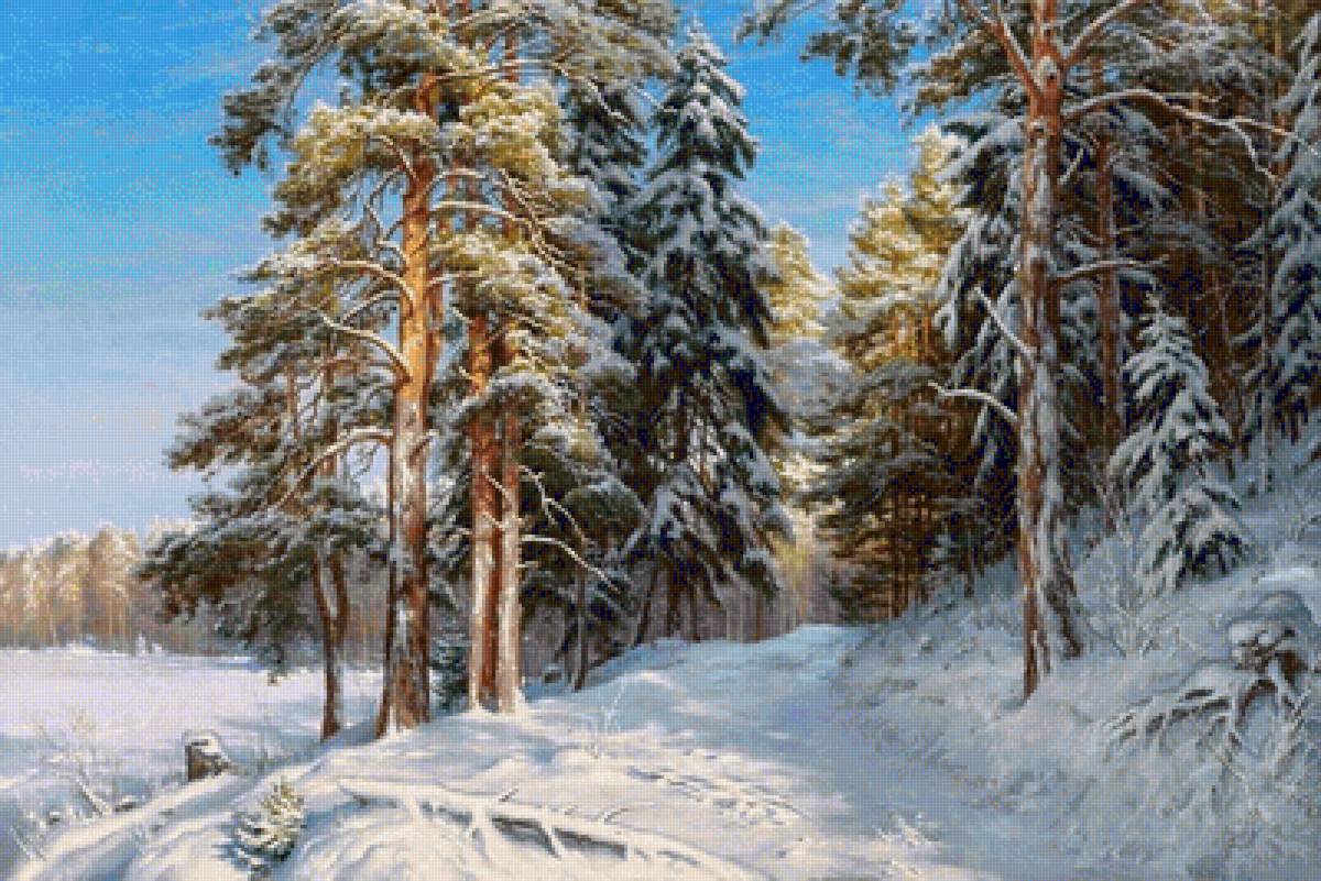 лес зимний - природа, зима, снег, лес - предпросмотр