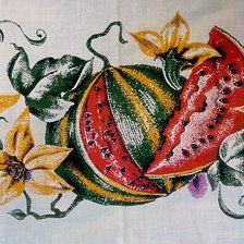 Оригинал схемы вышивки «Салфетка с арбузом» (№2390181)