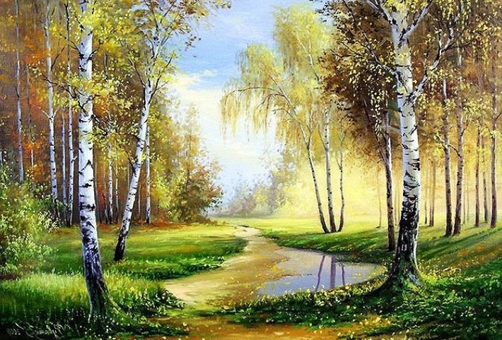 лес - лес, пейзаж, озеро - оригинал