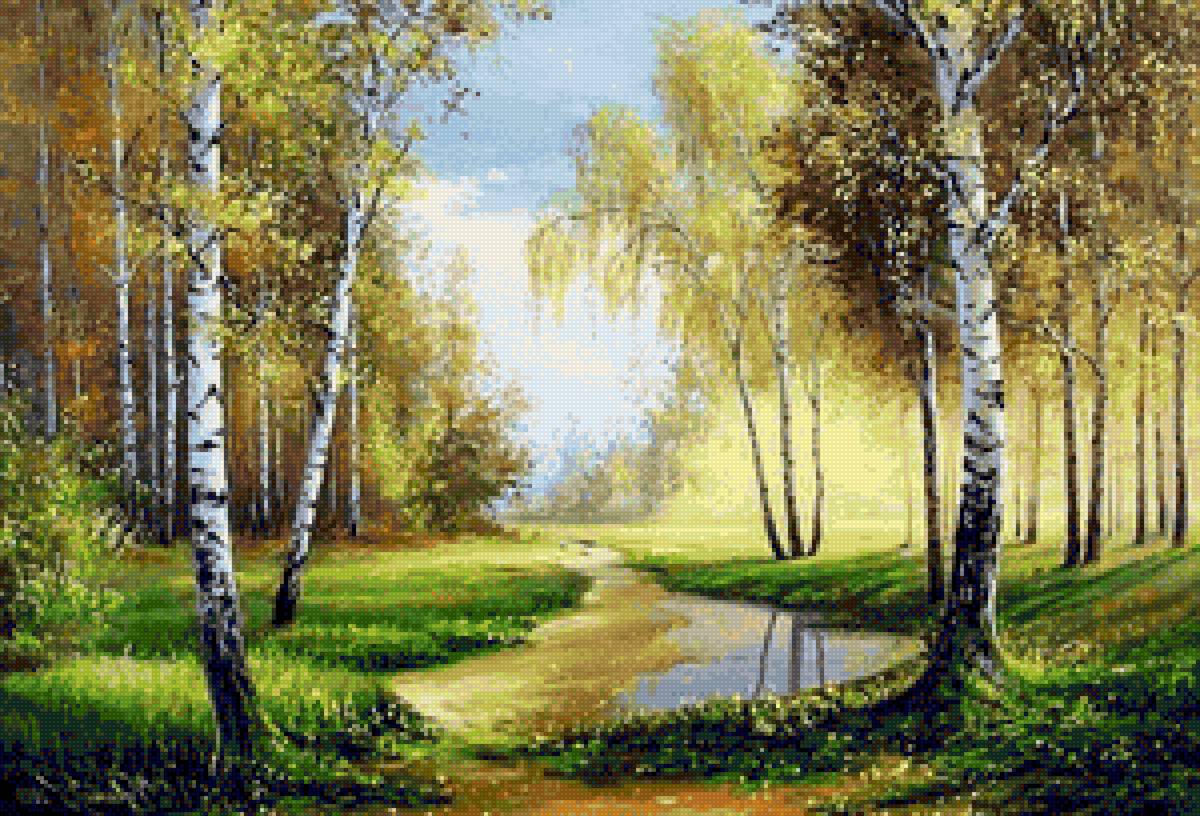 лес - лес, пейзаж, озеро - предпросмотр