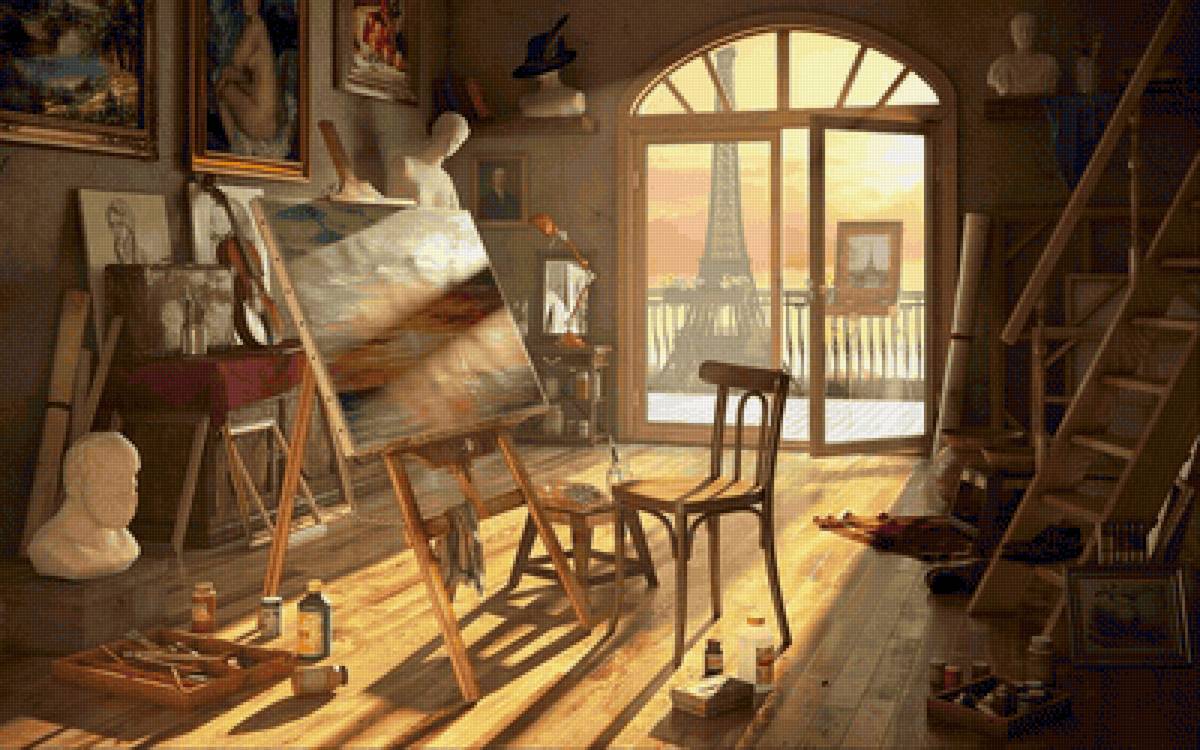 мастерская художника - мастерская, художник, париж - предпросмотр