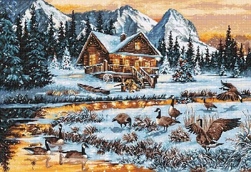 Природа,горы - зима, природа, новый год, животные - оригинал