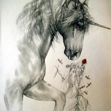 Схема вышивки «Роза и единорог»