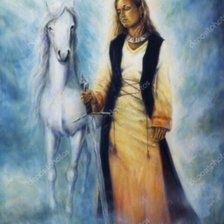 Схема вышивки «Девушка и конь»
