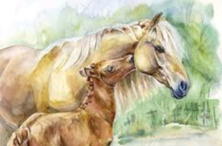 Мать и дитя - лошади, миф - оригинал