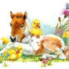 Схема вышивки «Жеребенок и утята»