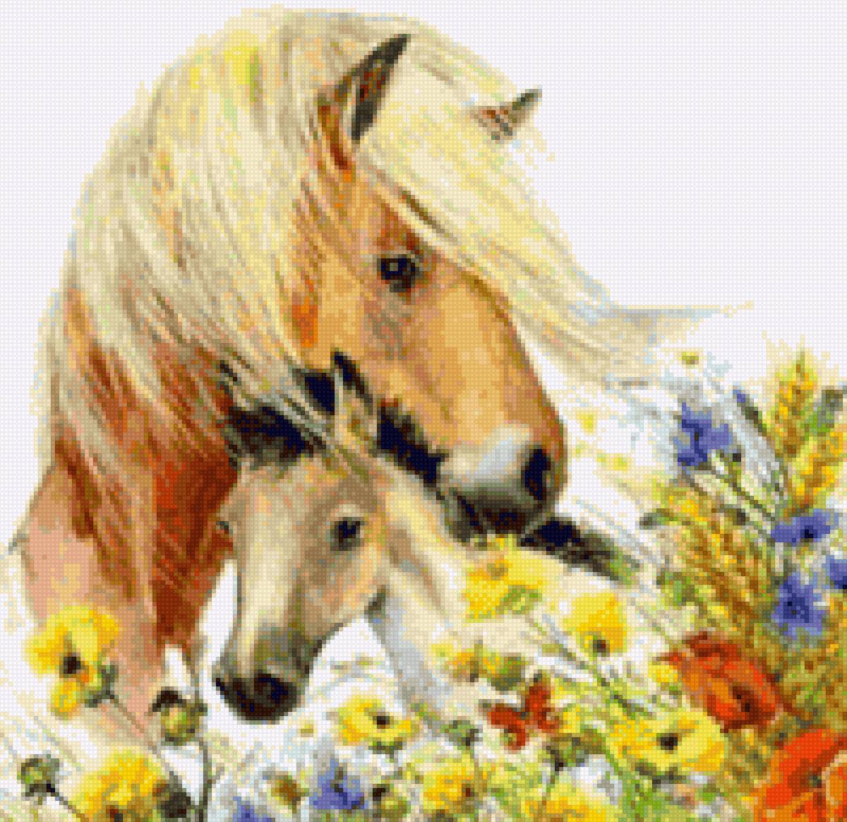 Лошадь и жеребенок - лошади, миф - предпросмотр