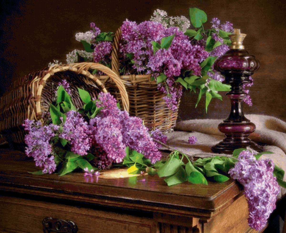 Cestas com lilás. - flores. - предпросмотр