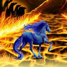 Схема вышивки «Синяя лошадь»
