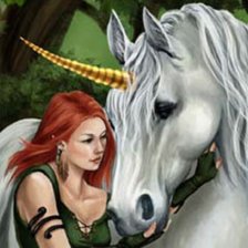 Схема вышивки «Ельфійка и единорог»