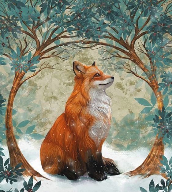 Обыкновенная лисица - зима, лиса, животные - оригинал