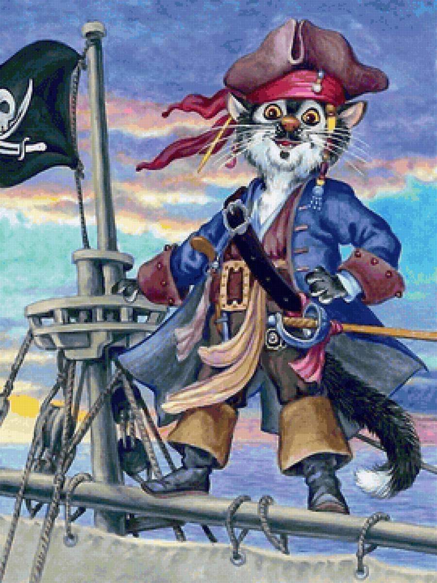 пират - кот, пират - предпросмотр