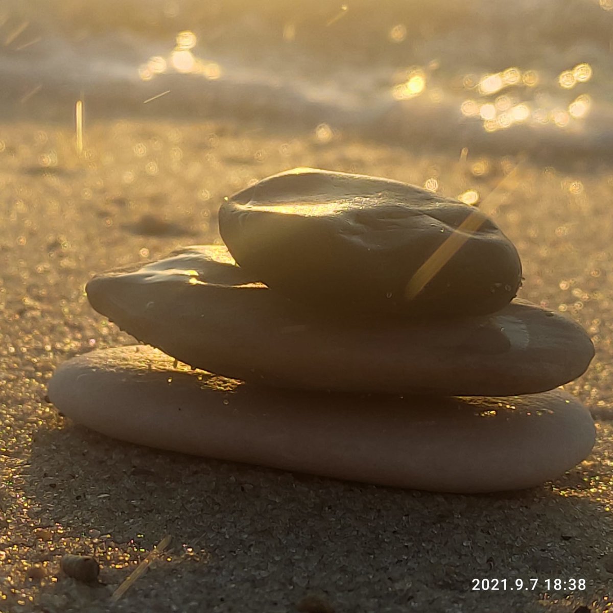 На память о лете - пляж, море, закат, камни - оригинал