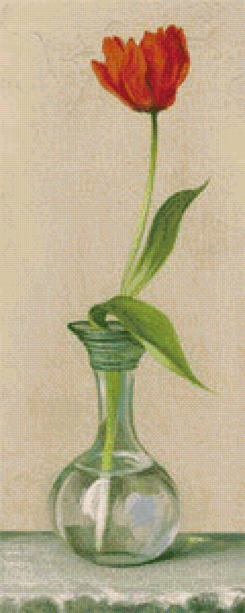 Стеклянная ваза для одного цветка - ваза, цветок, натюрморт - предпросмотр