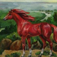 Схема вышивки «Красная лошадь»