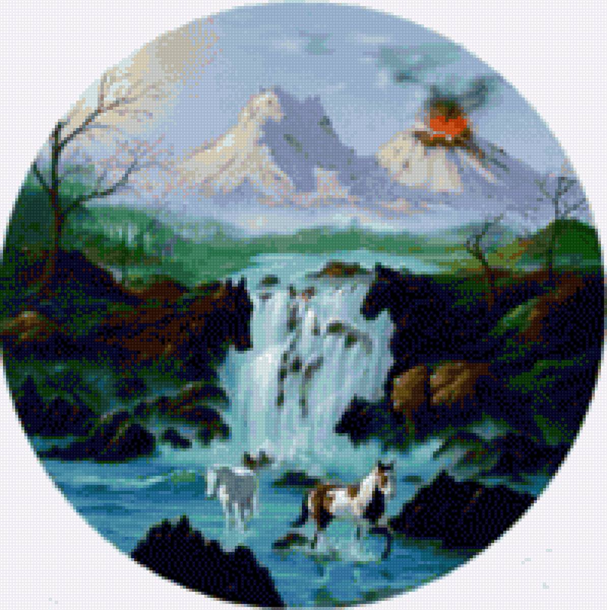 У водопада - миф, лошади - предпросмотр