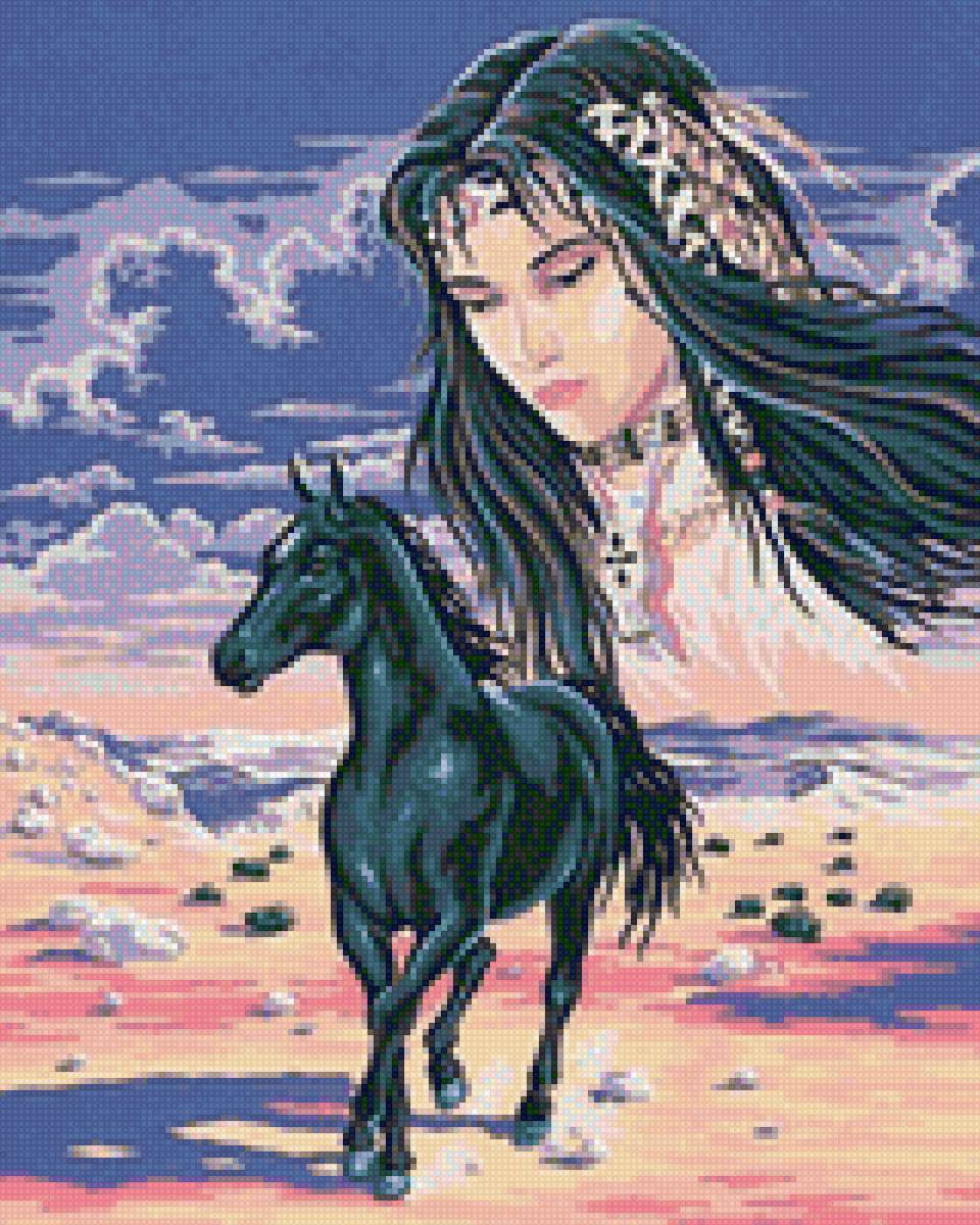 Индианка - лошади, миф - предпросмотр