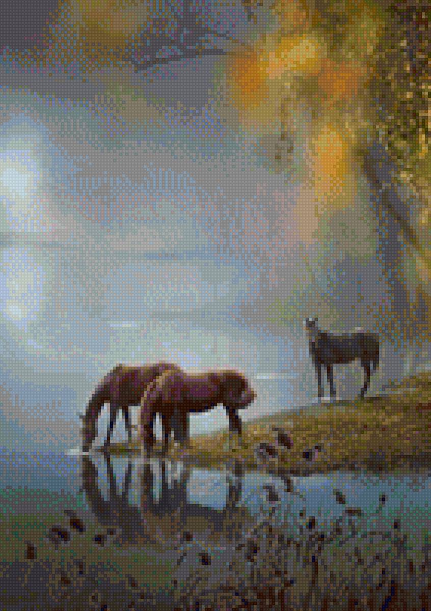 На водопое - миф, лошади - предпросмотр