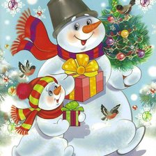 Схема вышивки «Снеговики»