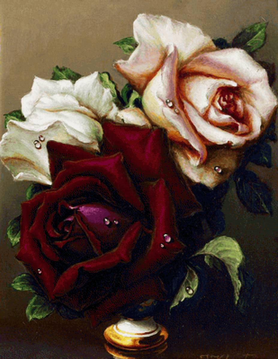 Розы. Ирина Клестова - русские художники - предпросмотр