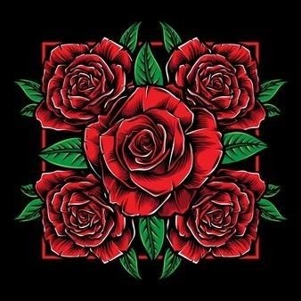 Розы (для подушки) - цветы на черном, узор, цветы - оригинал