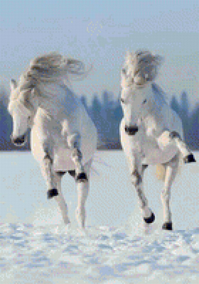 Лошади зимой - лошади, миф - предпросмотр