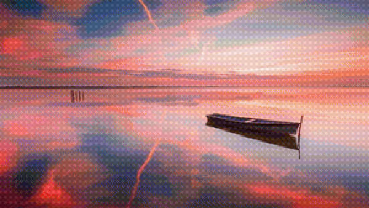 Отражение неба лодка - небо, лодка, отражение - предпросмотр