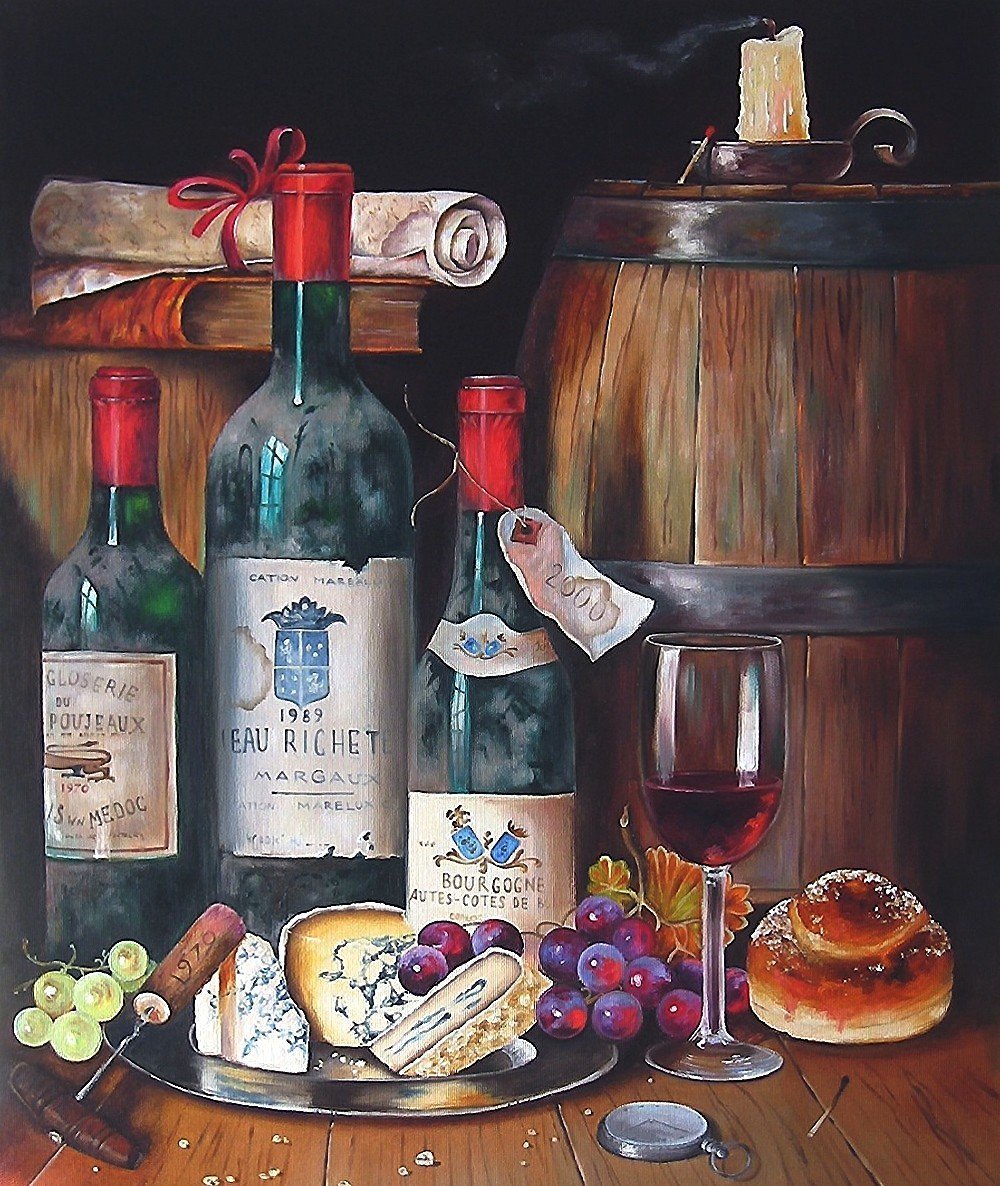 Раймонд Кэмпбелл винные натюрморты - картина, натюрморт, винный натюрморт - оригинал