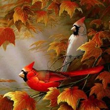 Схема вышивки «Осень птицы»
