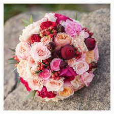 Схема вышивки «Пионовые розы букет»