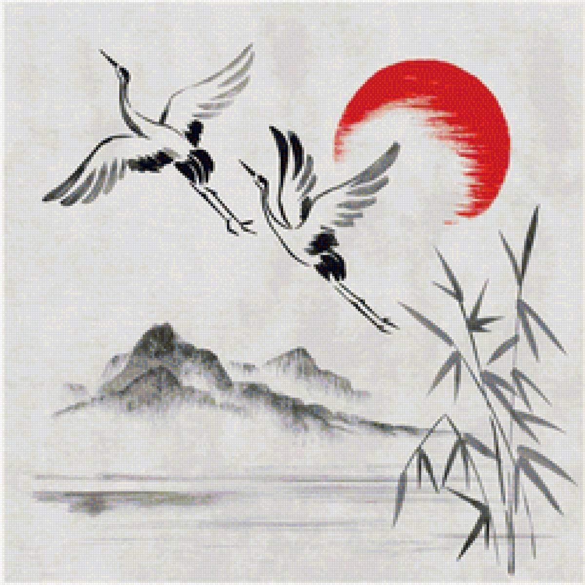 Журавли - япония, журавли, птицы - предпросмотр