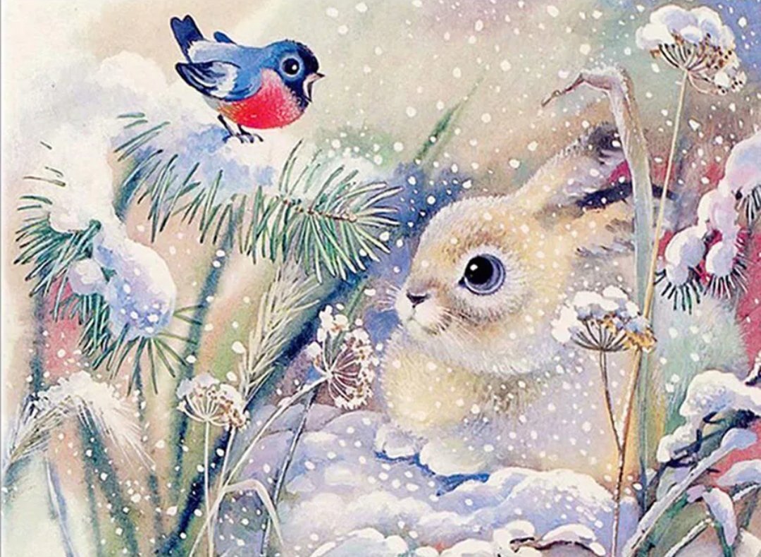 Зайчик - зима, зайчик - оригинал