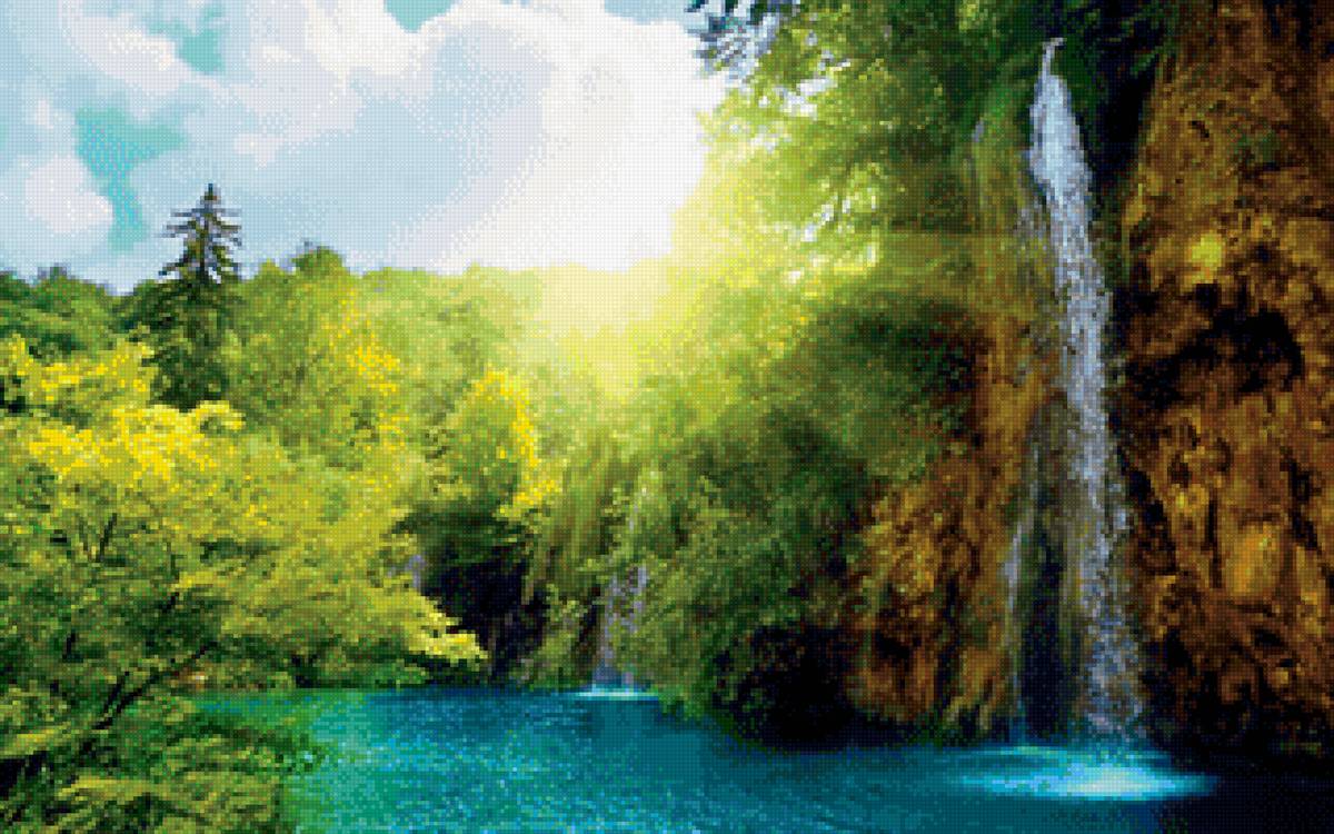 Водопад - водопад, природа, пейзаж - предпросмотр